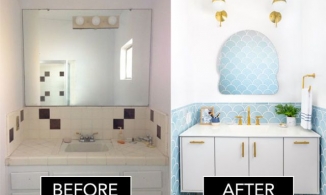 Phòng tắm cũ kỹ, ẩm thấp “lột xác” hoàn toàn với chủ đề biển xanh tươi mát