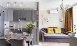 Căn hộ 38m² tông màu xám thiết kế tiện nghi, tinh tế của cặp vợ chồng son