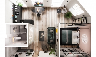 Căn hộ 46m² toàn màu trầm ấm những mỗi phòng đều ngập tràn niềm vui