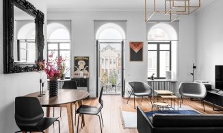 Căn hộ 75m² đồ đạc ít lại chỉ dùng 2 màu trắng, đen mà góc nào cũng đẹp