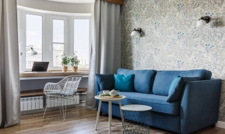 Căn hộ 40m² góc nào cũng xinh và trang nhã với cặp màu xanh lam - xám nhạt