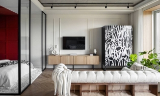 Căn hộ 44m² rộng rãi, thoáng mát với phong cách cổ điển kết hợp hiện đại