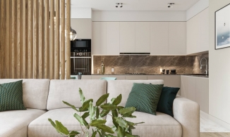 Căn hộ 93m² với sắc màu tự nhiên cùng kết cấu vật liệu gỗ và đá tuyệt đẹp