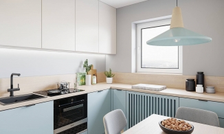 Căn hộ 43m² với gam màu pastel dịu nhẹ cùng không gian thoáng đãng