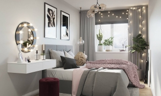 Hồng, xám, đen, đỏ tía - cách phối màu lạ và đẹp trong căn hộ 46m²