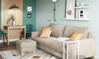 Thăm căn hộ 45m² với màu xanh lam nhạt và nội thất gỗ hài hòa, đẹp mắt