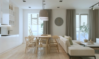 Phòng khách kết hợp phòng ăn tuyệt đẹp nhờ thiết kế mở thực tế, dễ áp dụng