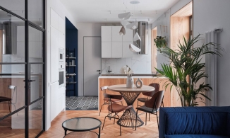 Căn hộ 61m² của gia đình 3 thành viên nổi bật với gam màu xanh lam sành điệu