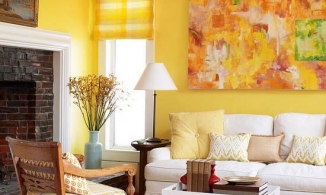 Ngất ngây trước những bức tường màu vàng tuyệt đẹp như mang nắng tỏa khắp căn phòng