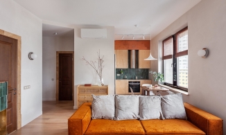 Đẹp xuýt xoa căn hộ 66m² theo phong cách Scandinavian với điểm nhấn nổi bật màu cam gạch