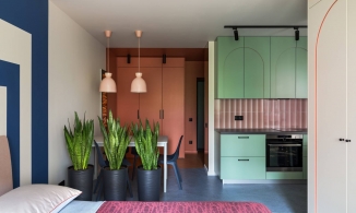 Căn hộ 36m² thiết kế theo phong cách Color block cực chất của nàng độc thân