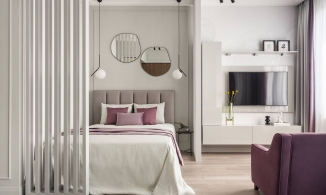 Căn hộ 43m² màu trắng tím mộng mơ và sang chảnh hết nấc của nàng độc thân