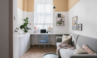 Căn hộ studio 23m² xinh xắn với những gam màu trẻ trung cùng phòng ngủ trên gác lửng nhỏ gọn