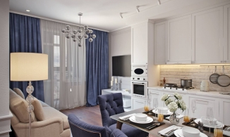 Căn hộ 45m² tươi sáng, nhẹ nhàng với gam màu trắng - xanh lam cho cảm giác bình yên, vững chãi