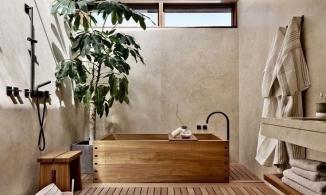 Bồn tắm gỗ: Món nội thất có gu giúp phòng tắm nét đẹp nhẹ nhàng, tinh tế