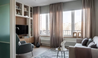 Cải tạo căn hộ 45m² với gam màu xanh ngọc lam nhẹ nhàng cùng hệ thống lưu trữ khéo léo