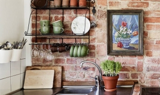 Ý tưởng trang trí bếp bằng giấy dán tường trang trí vẫn sống động như thật