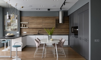 Nội thất gỗ kết hợp gam màu xám: Ý tưởng thiết kế vừa mộc mạc vừa sang chảnh