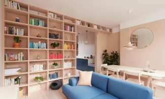 'Học lỏm' các giải pháp lưu trữ thông minh căn hộ thông tầng với gam màu be trang nhã