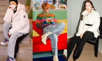 Đa dạng màu sắc với thời trang sao Hàn mùa đông 2020: Người vẫn phối đồ với croptop, người lại diện áo phao bồng bềnh