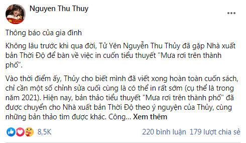 Minh Tiệp xót xa với bài viết mới nhất trên Facebook Hoa hậu Thu Thủy - Ảnh 1