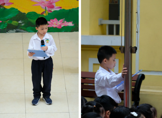 Con trai BTV Quang Minh làm host chương trình 'tầm cỡ quốc tế' khi mới lớp 1 - Ảnh 3