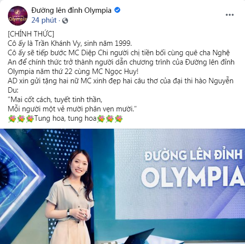 Khánh Vy lập kỷ lục khi trở thành MC chính thức của Đường Lên Đỉnh Olympia - Ảnh 1