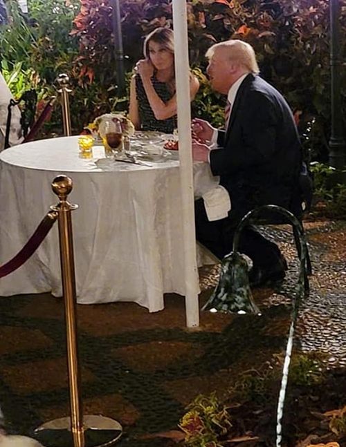 Vợ chồng Donald Trump ăn tối lãng mạn ở nhà hàng - Ảnh 1