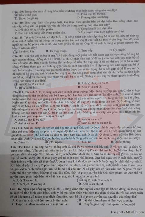 Đáp án đề thi tổ hợp Khoa học Xã hội kỳ thi THPT Quốc gia năm 2021 - Ảnh 3