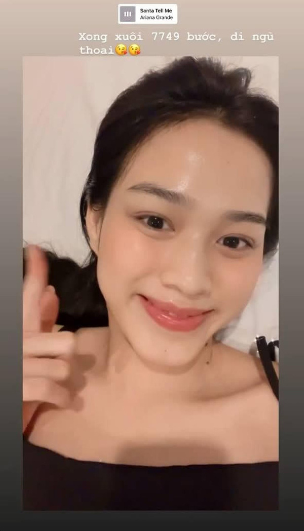 Hoa hậu Đỗ Thị Hà gây chú ý khi khoe mặt mộc 100% với làn da đẹp không tì vết - Ảnh 2