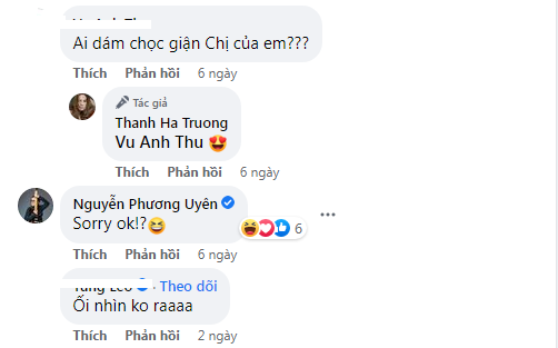 Phương Uyên cũng thường xuyên tương tác dưới bài viết của ca sĩ Thanh Hà.