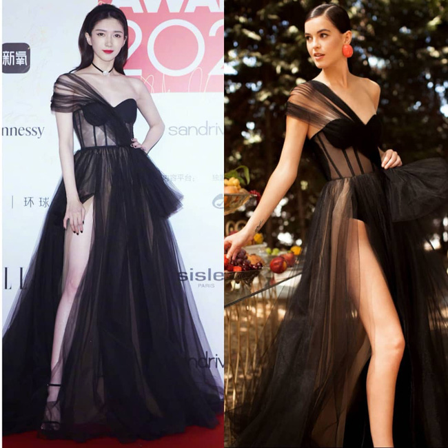 Giang Sơ Ảnh cũng góp mặt tại sự kiện Elle China Style Awards, cô chọn cho mình chiếc váy Georges Hobeika với kiểu dáng nửa kín nửa hở đầy tinh tế