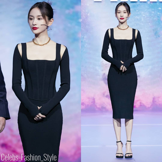 Vương Tử Văn được khen ngợi về nhan sắc và vóc dáng khi diện váy của thương hiệu Dion Lee