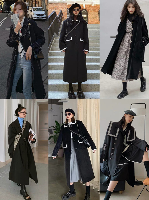 Trench coat tông màu đen basic cho nàng nào không biết nên chọn màu gì