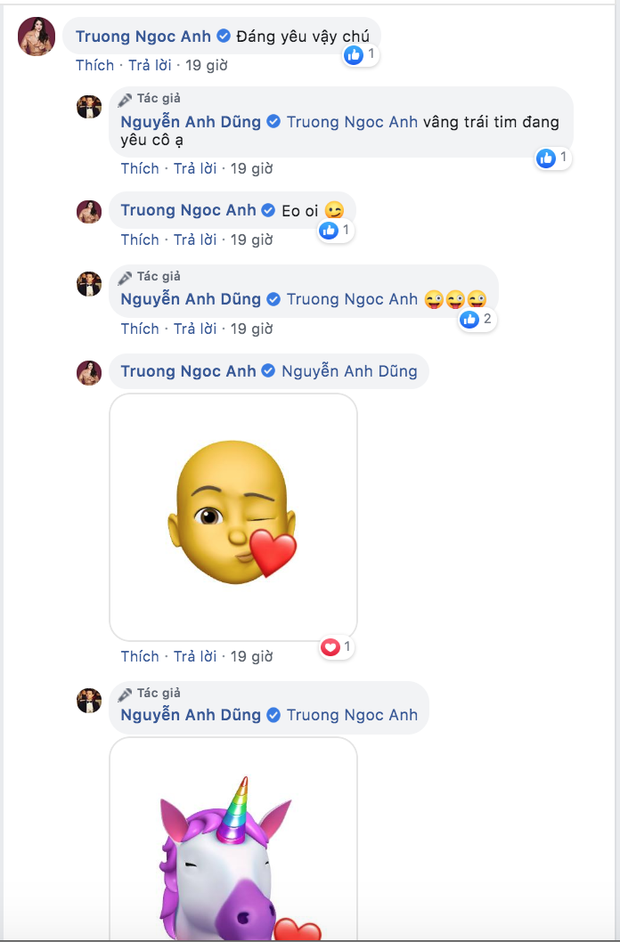 Trương Ngọc Ánh và Anh Dũng rất chăm tương tác trên mạng xã hội.