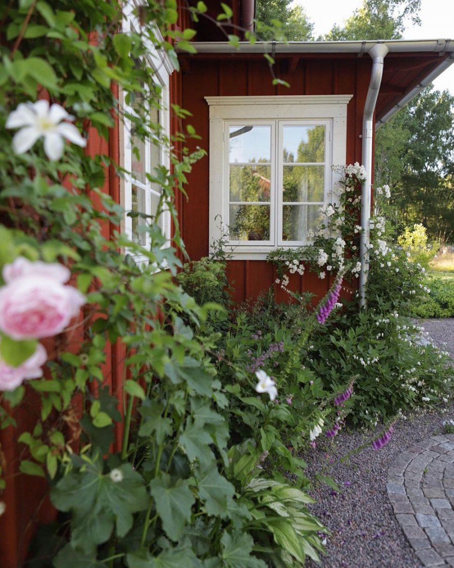 Những khóm hoa đủ sắc màu nép mình quanh mặt tiền ngôi nhà, từ những ô cửa nhỏ, chủ nhân có thể phóng tầm mắt ngắm nhìn tứ phía là hoa.
