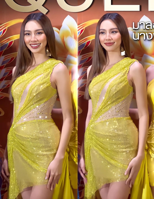 Hoa hậu Thùy Tiên cũng bị lộ quần độn khi diện váy lưới siêu mỏng.