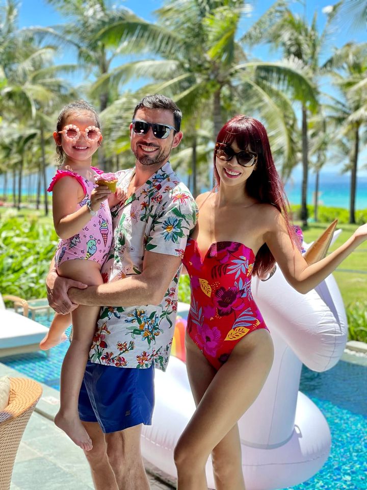 Hà Anh cùng chồng con đi nghỉ dưỡng sau chung kết Hoa hậu Hoàn vũ Việt Nam 2022