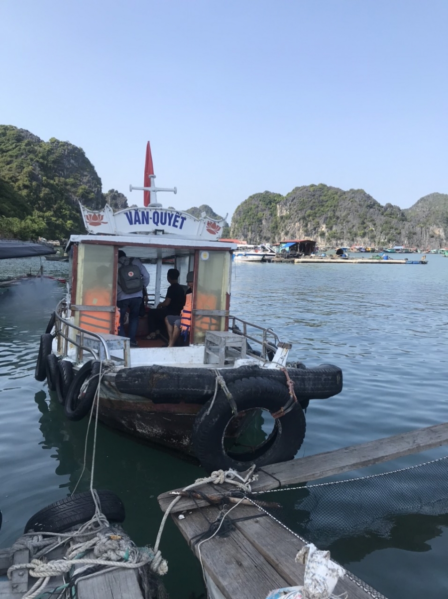 Có thể thuê tàu với 1 chuyến tour xuyên vịnh Lan Hạ gồm chèo kayak lên đảo tắm biển và đi làng chài cổ Việt Hải.