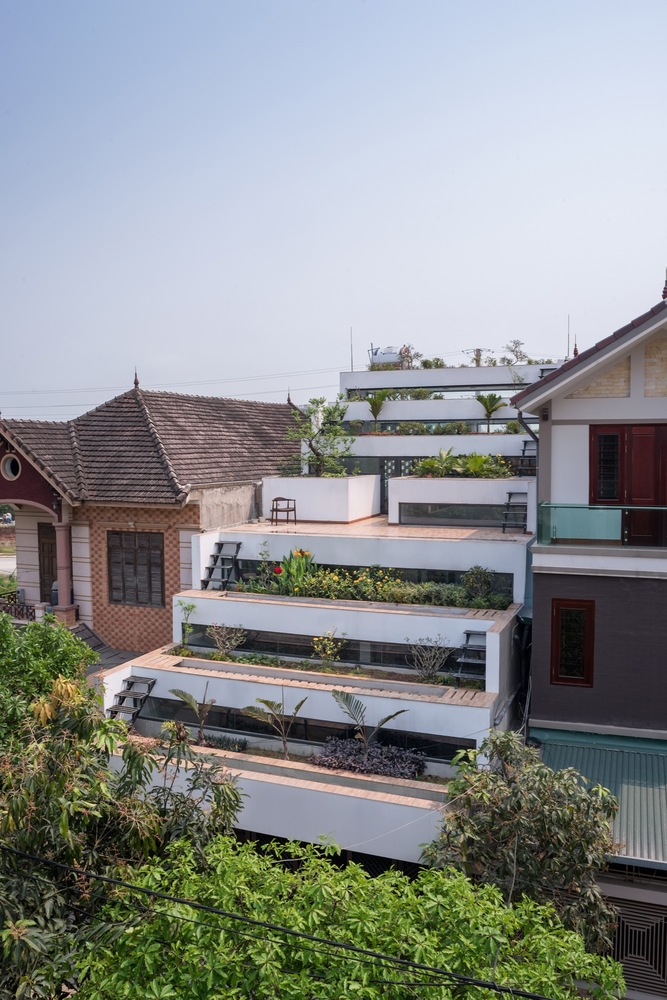 Công trình Terraces Home tại Hà Tĩnh do H&P Architects thực hiện đã áp dụng sáng tạo và độc đáo giữa sự kết hợp của 'Kiến trúc' và 'Nông nghiệp'.