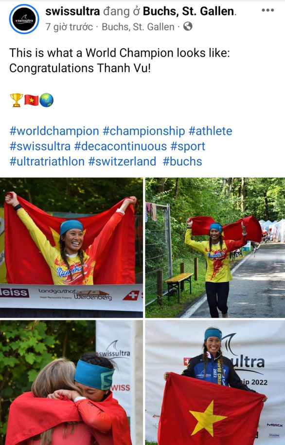 Thành tích 'khủng' này đã khiến cộng đồng yêu thể thao người Việt được phen vỡ òa hạnh phúc bởi lần đầu tiên Việt Nam có một cô gái cán đích đầu tiên và vô địch cuộc thi ba môn phối hợp khắc nghiệt nhất toàn cầu.