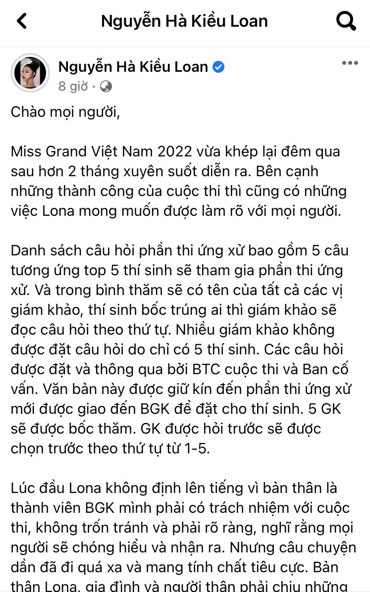 Kiều Loan lên tiếng về phần đặt 'câu hỏi tuyển dụng' cho Mai Ngô tại Chung kết Miss Grand Vietnam - Ảnh 1