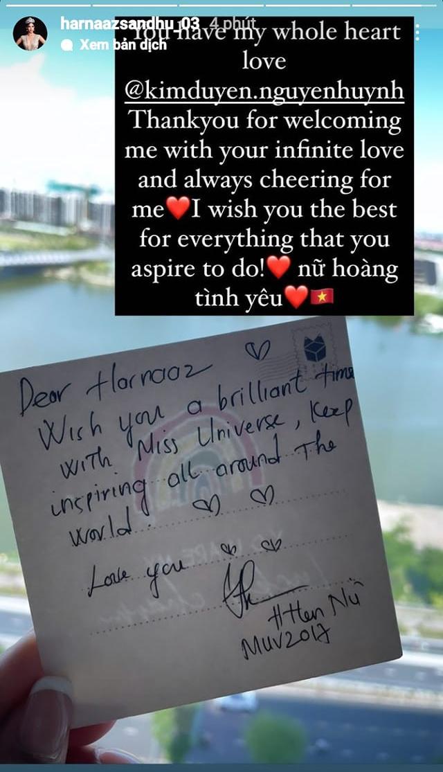 Miss Universe 2021 Harzaaz Sandhu nhận bức thư tay từ H'Hen Niê