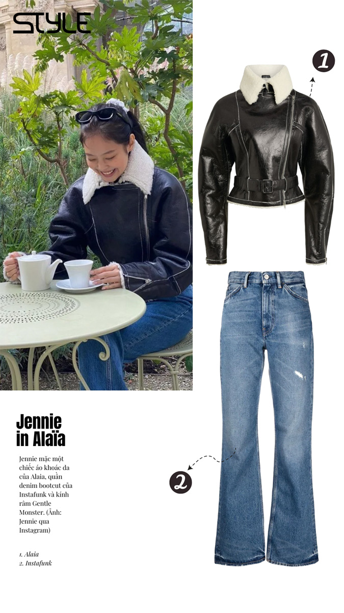 Jennie diện áo khoác của Alaïa