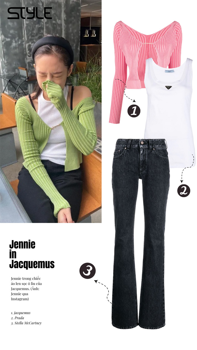 Jennie trong trang phục Jacquemus