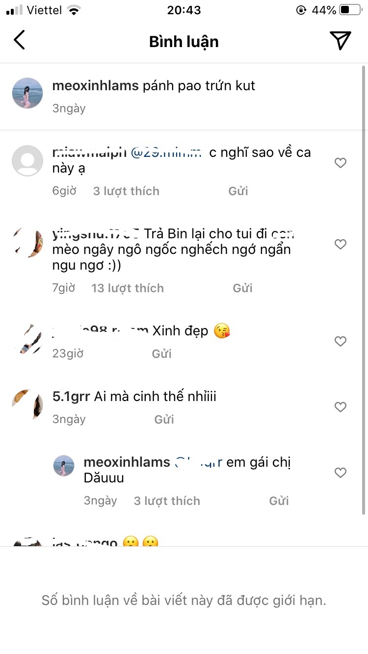 Lê Trúc Quỳnh khóa bình luận instagram trước nghi vấn hẹn hò Soobin Hoàng Sơn.