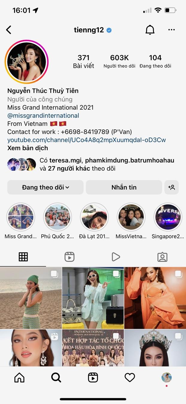 Thùy Tiên đã vượt mốc 600.000 người theo dõi trên Instagram cá nhân.