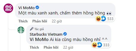 Màn tán tỉnh nhau công khai của Ví MoMo và Starbucks Vietnam