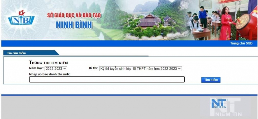 Tra cứu điểm thi tuyển sinh lớp 10 năm 2022 Ninh Bình online.