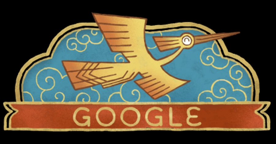 Google Doodle đã sử dụng hình ảnh con chim Lạc thường xuất hiện trên Trống Đồng.